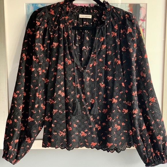 Ulla Johnson Siarah Blouse - Black Floral - Picture 2 of 7